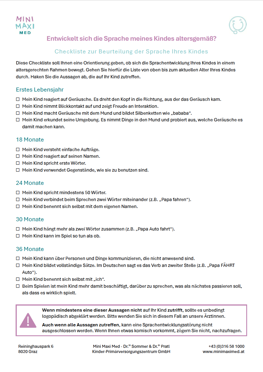 Checkliste: Entwickelt sich die Sprache meines Kindes altersgemäß?