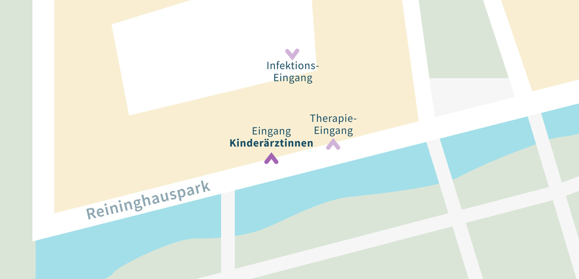 Lageplan, Information zu den 3 Eingängen Lageplan, Information zu den 3 Eingängen von Mini Maxi Med